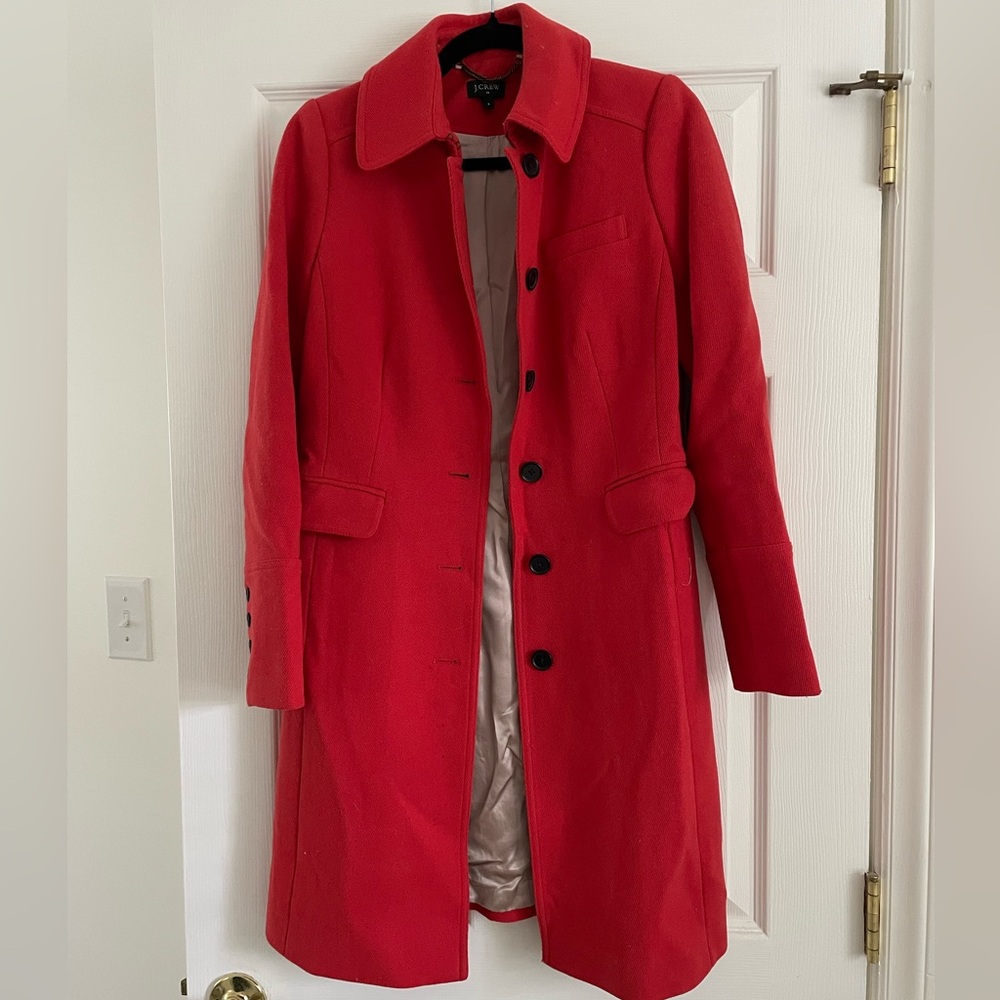 Jcrew Wool Orange Coat